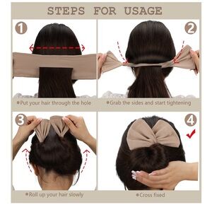NIB 4pc French Hairstyle Twist Donut Flexible Hair bun hairstyle accessories